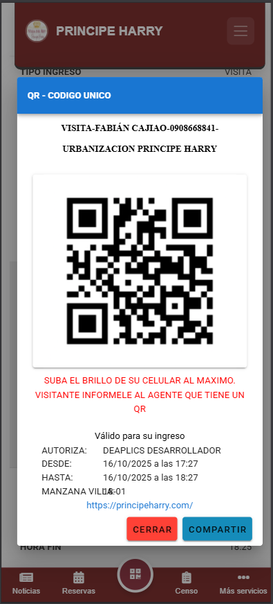 Invitación por QR